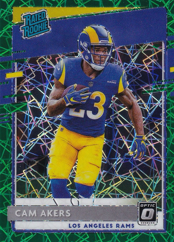 2020 Donruss Optic Football - Base Green Velocity #175 Los Angeles Rams, Cam Akers