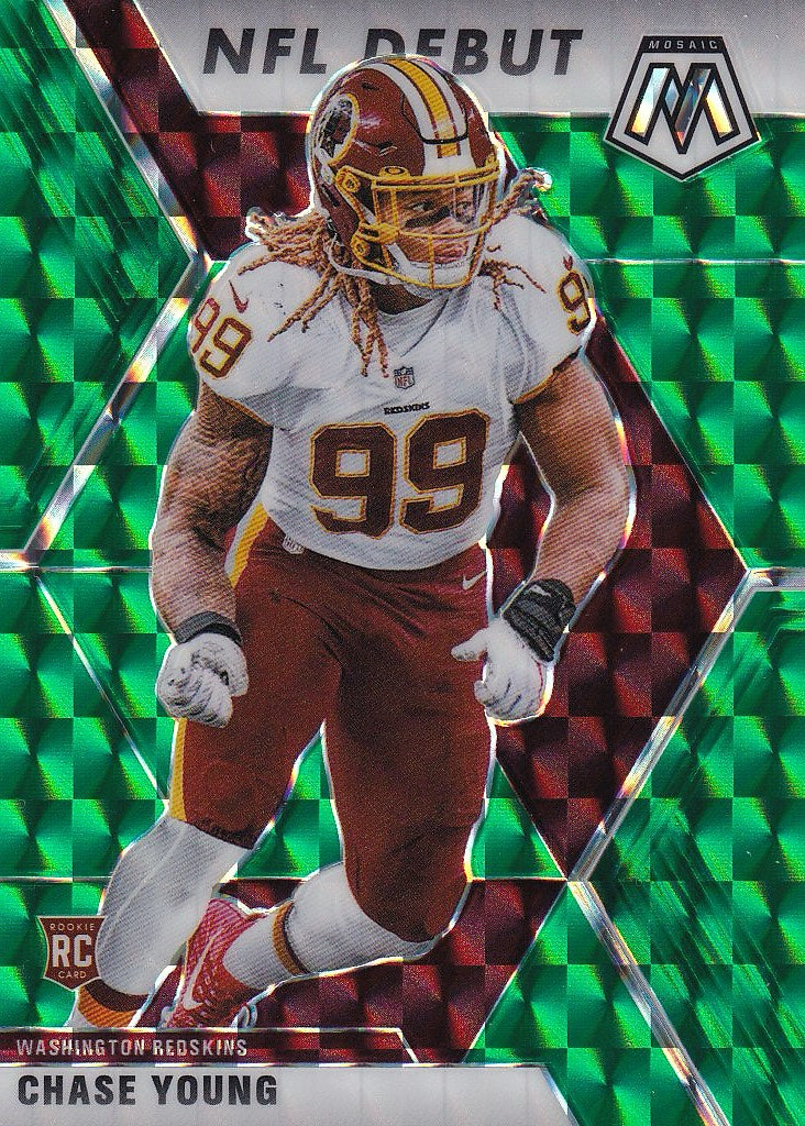 2020 Panini Mosaic Football - Base Prizm Green #272 Washington Redskins, Chase Young