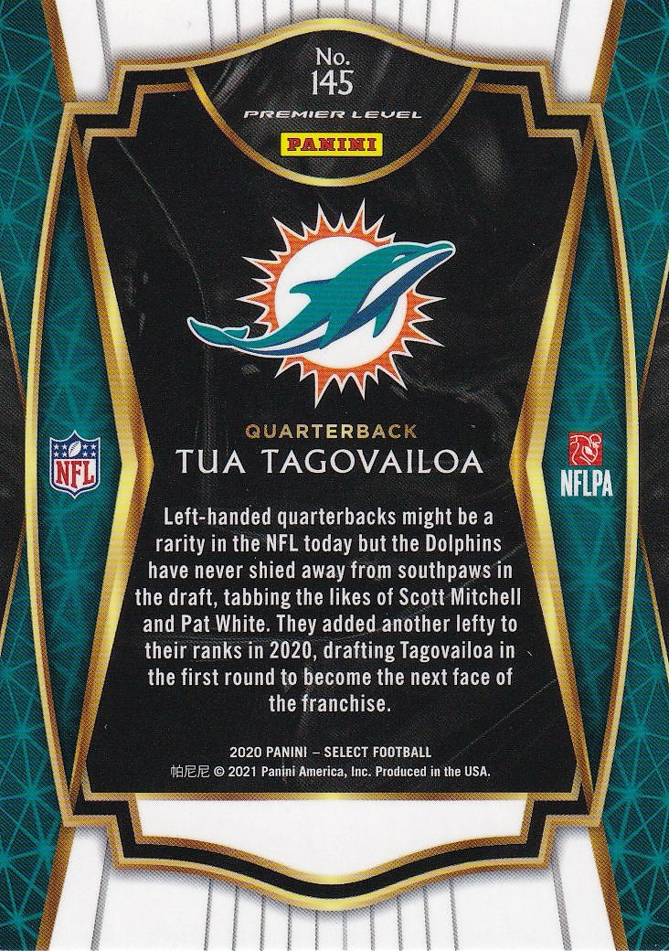 2020 Panini Select Football - Base #145 Miami Dolphins, Tua Tagovailoa