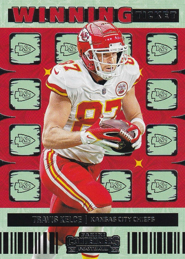 2022 Panini Contenders Football Winning Ticket #WT-TKE Kansas City Chiefs, Travis Kelce