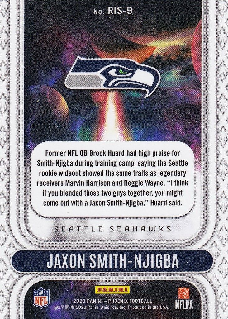 2023 Panini Phoenix Football Rookie Rising #RIS-9 Seattle Seahawks, Jaxon Smith-Njigba