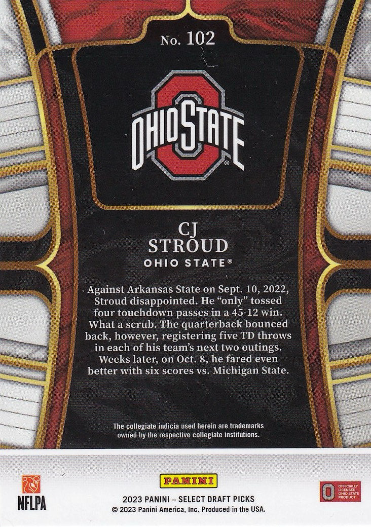 2023 Panini Select Draft Picks Football - Base #102 Ohio State Buckeyes, C.J. Stroud