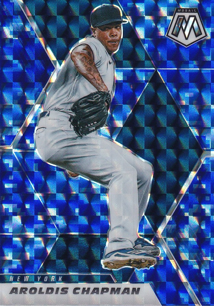 2021 Panini Mosaic Baseball - Base Blue Camo #79 New York Yankees, Aroldis Chapman