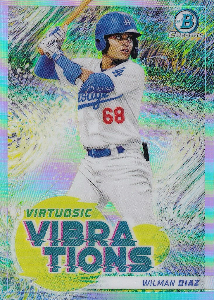 2022 Bowman Baseball Virtuosic Vibrations #VV-12 Los Angeles Dodgers, Wilman Diaz