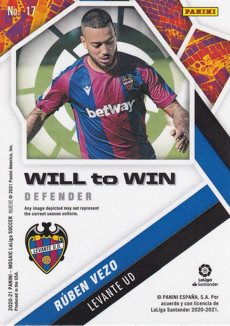 2020-21 Panini Mosaic La Liga - Will To Win #17 Ruben Vezo