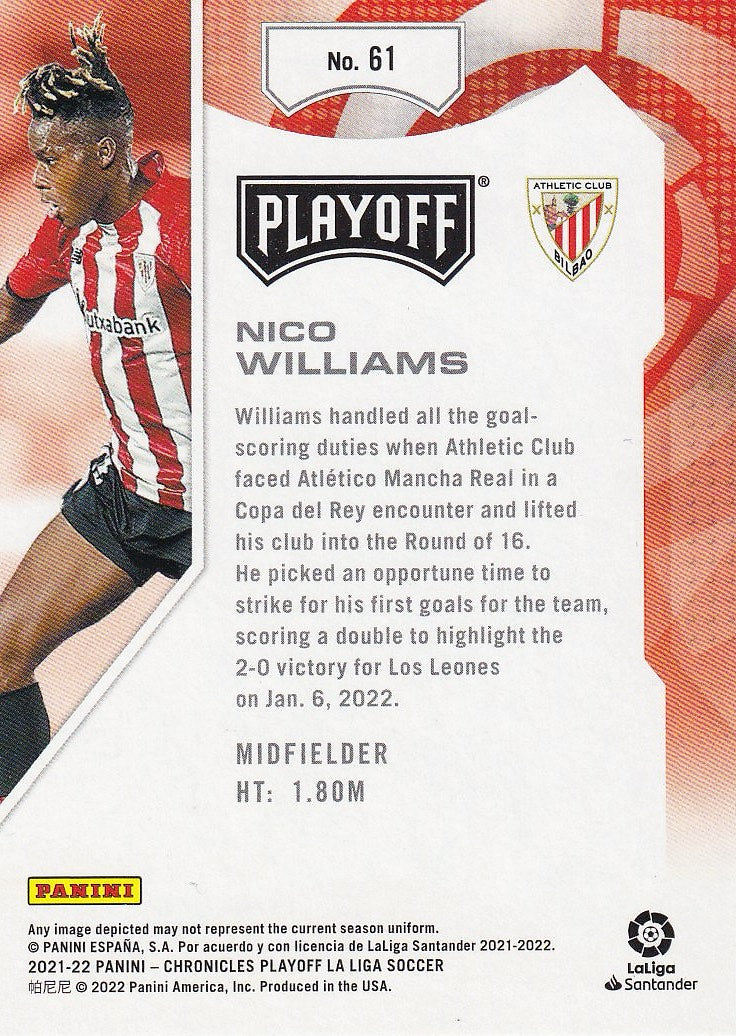 2021-22 Panini Chronicles - Playoff La Liga - Base #61 Nico Williams