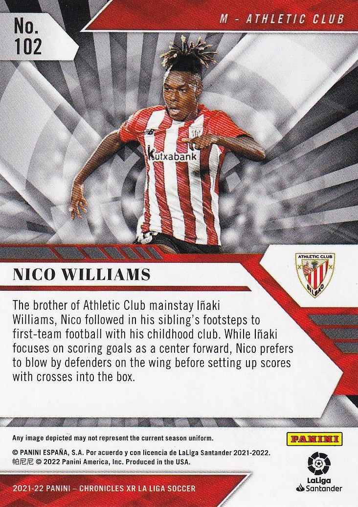 2021-22 Panini Chronicles - XR La Liga - Base #102 Nico Williams