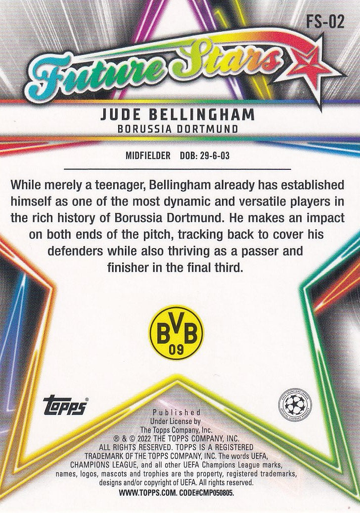 2021-22 Topps Chrome UEFA Champions League - Future Stars #FS-3 Jude Bellingham