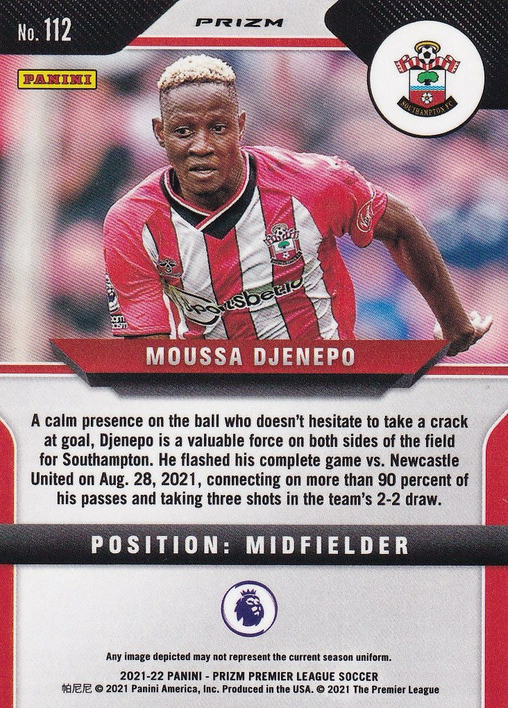 2021-22 Panini Prizm Premier League - Base Prizms Silver #112 Moussa Djenepo