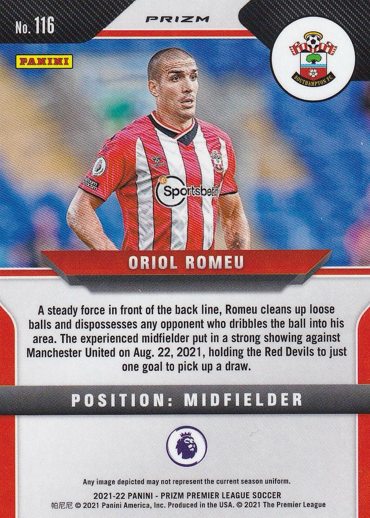 2021-22 Panini Prizm Premier League - Base Prizms Silver #116 Oriol Romeu