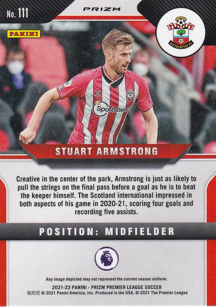 2021-22 Panini Prizm Premier League - Base Prizms Silver #111 Stuart Armstrong