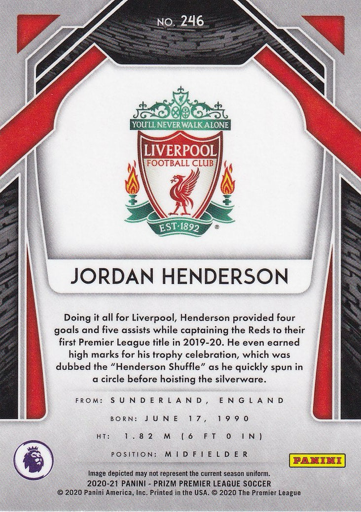 2020-21 Panini Prizm Premier League - Base #246 Jordan Henderson