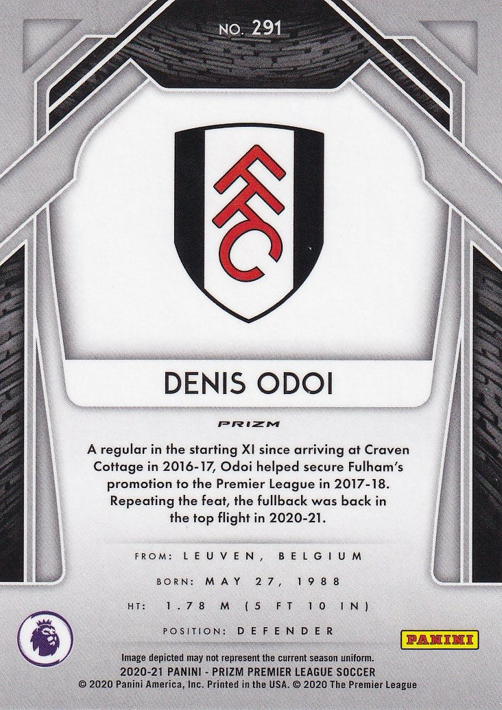 2020-21 Panini Prizm Premier League - Base Green Pulsar Prizm #291 Denis Odoi
