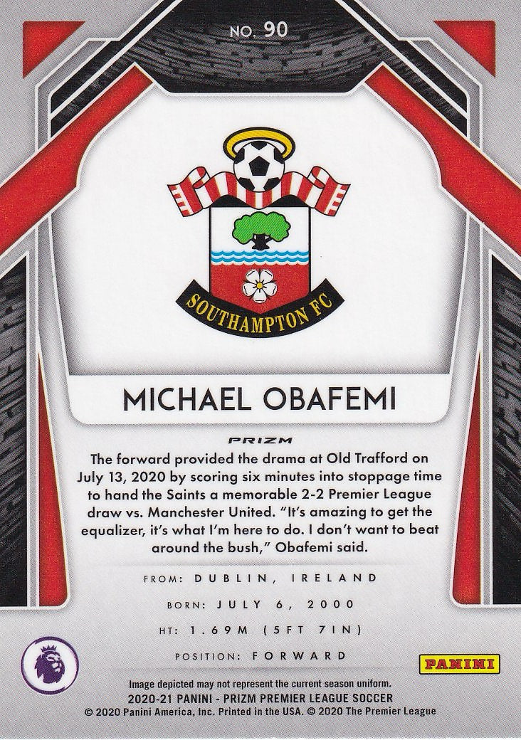 2020-21 Panini Prizm Premier League - Base Green Pulsar Prizm #90 Michael Obafemi