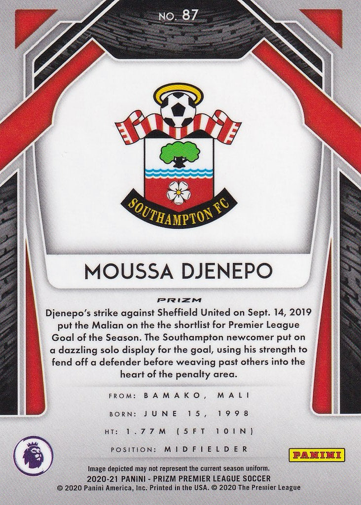 2020-21 Panini Prizm Premier League - Base Green Pulsar Prizm #87 Moussa Djenepo