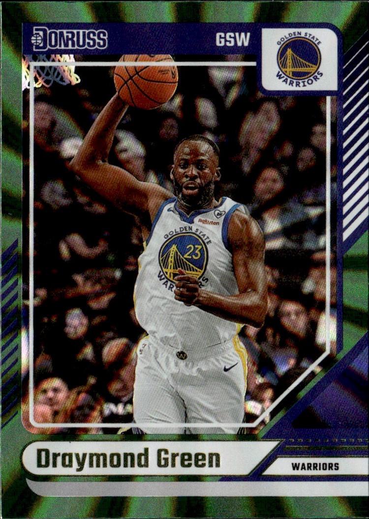 2024-25 Donruss Basketball - Base Holo Green Laser #46 Golden State Warriors, Draymond Green