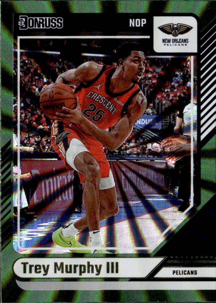 2024-25 Donruss Basketball - Base Holo Green Laser #4 New Orleans Pelicans, Trey Murphy III