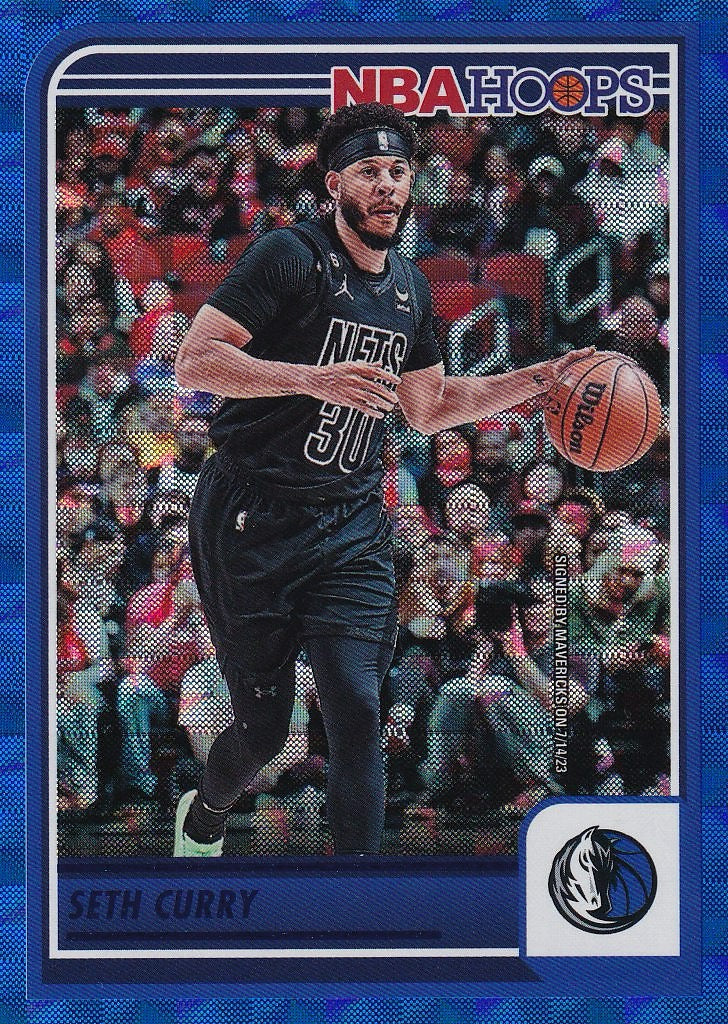 2023-24 Hoops Basketball - Base Hyper Blue #216 Dallas Mavericks, Seth Curry