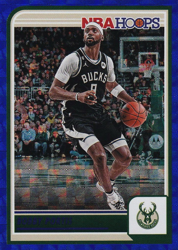 2023-24 Hoops Basketball - Base Hyper Blue #202 Milwaukee Bucks, Bobby Portis