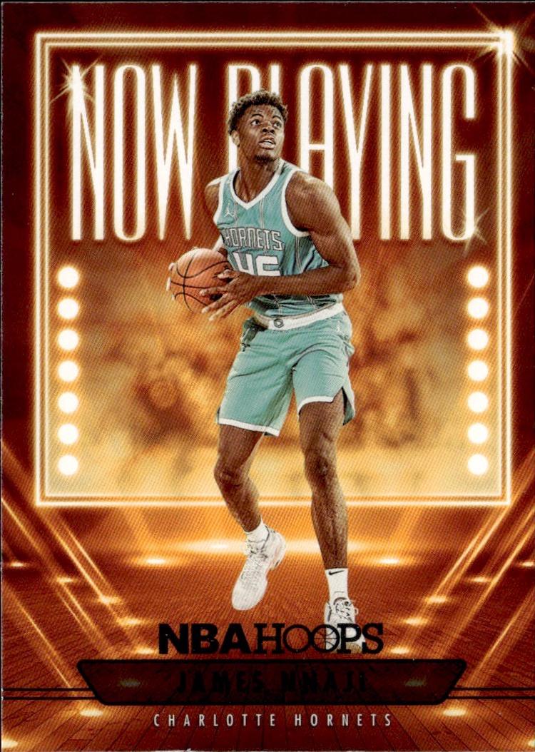 2023-24 Hoops Basketball -Now Playing #21 Charlotte Hornets, James Nnaji