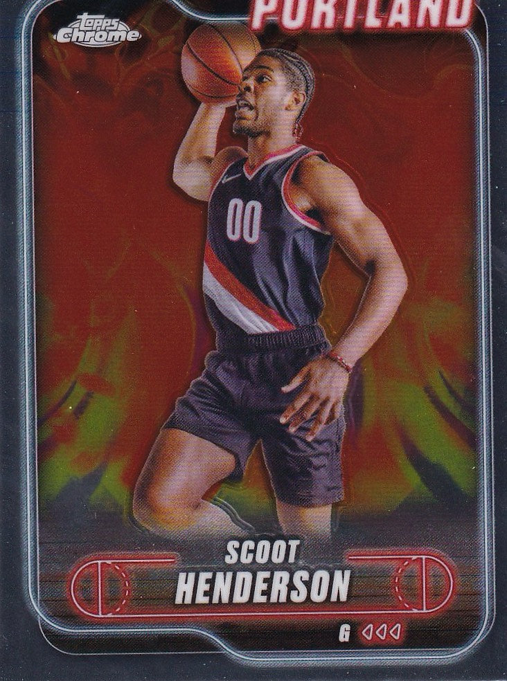 2024-25 Topps Chrome Basketball - Base #24 Portland Trail Blazers, Scoot Henderson