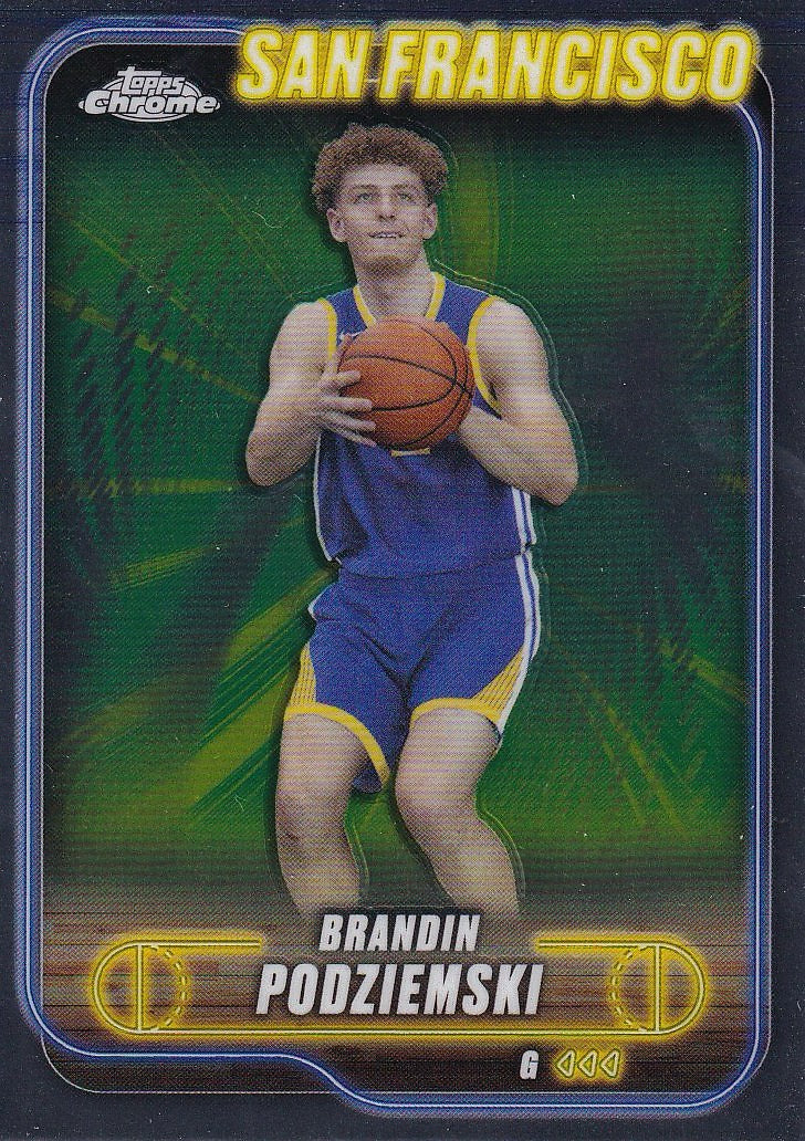 2024-25 Topps Chrome Basketball - Base #7 Golden State Warriors, Brandin Podziemski
