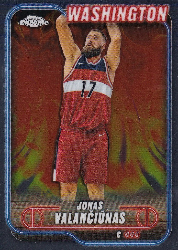 2024-25 Topps Chrome Basketball - Base #91 Washington Wizards, Jonas Valančiūnas