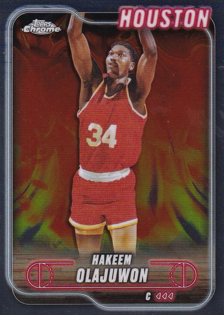 2024-25 Topps Chrome Basketball - Base #115 Houston Rockets, Hakeem Olajuwon