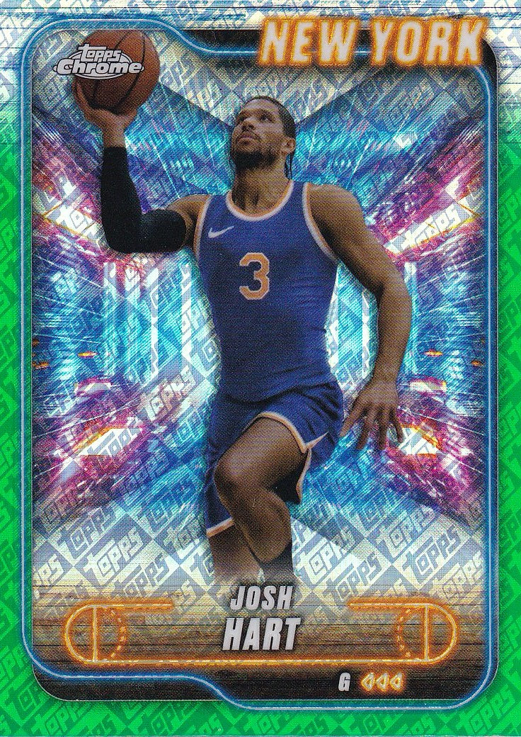 2024-25 Topps Chrome Basketball - Base Topps Green Refractor #71 New York Knicks, Josh Hart