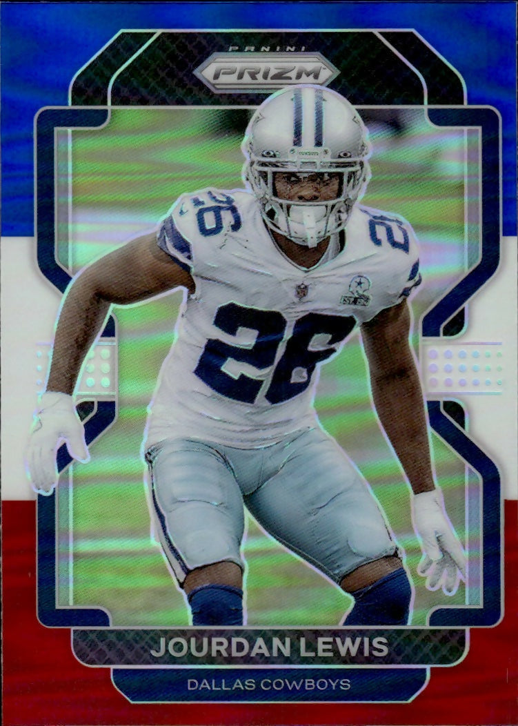 2021 Panini Prizm Football Base - Red White And Blue Prizm #246 Jourdan Lewis Dallas Cowboys - A