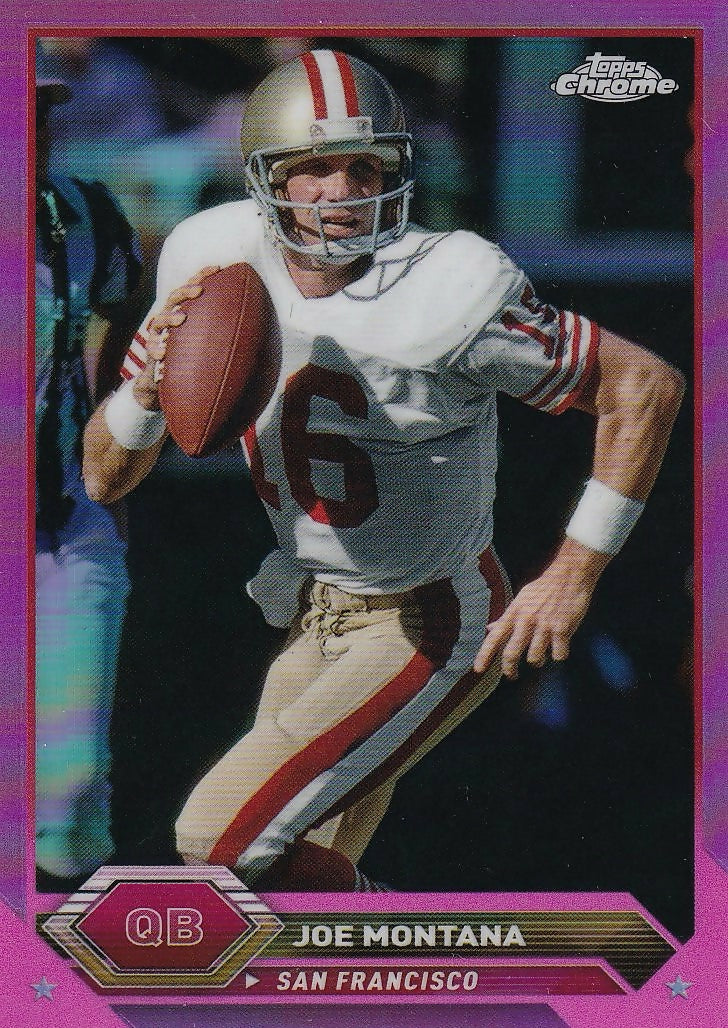 2023 Topps Composite Topps Chrome Pink Refractor #16 Joe Montana San Francisco 49ers