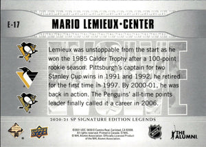 2020-21 Upper Deck Signature Edition Legends Hockey - Evolve #E-17 Mario Lemieux - Pittsburgh Penguins