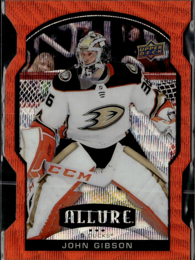 2020-21 Upper Deck Allure Orange Slice #18 John Gibson Anaheim Ducks