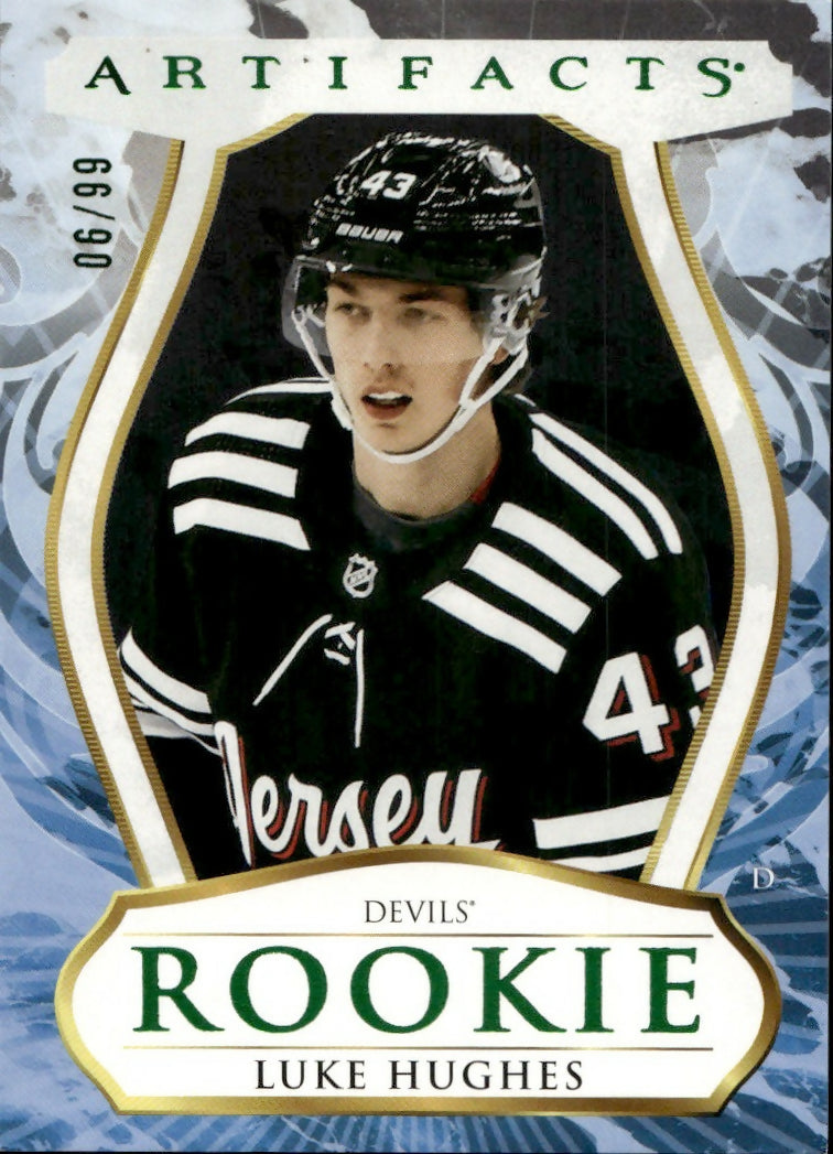 2023-24 Upper Deck Artifacts - Base - Emerald  :99 #192 Luke Hughes - New Jersey Devils - A