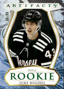 2023-24 Upper Deck Artifacts - Base - Emerald  :99 #192 Luke Hughes - New Jersey Devils - A