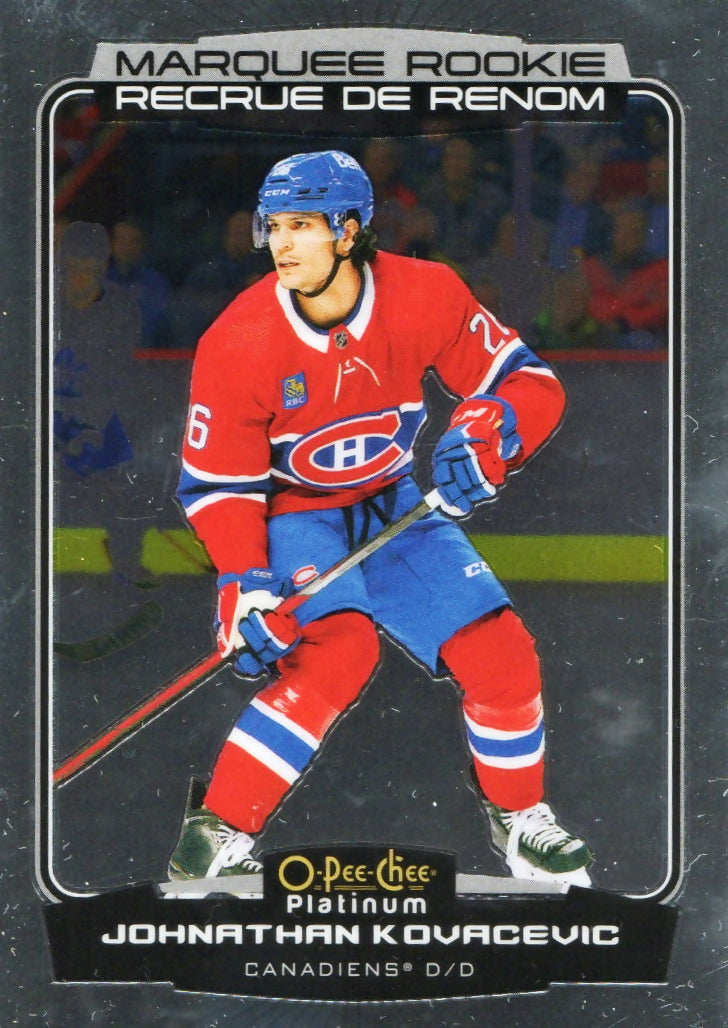 2022-23 Upper Deck O-Pee-Chee Platinum Hockey - Base - Marquee Rookie #255 Johnathan Kovacevic - Montreal Canadiens - A