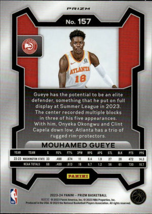 2023-24 Panini Prizm Basketball Base - Red White and Blue Prizm #157 Mouhamed Gueye, Atlanta Hawks - B