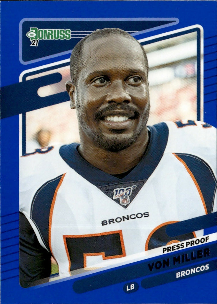 2021 Donruss Press Proof Blue #181b Von Miller Denver Broncos