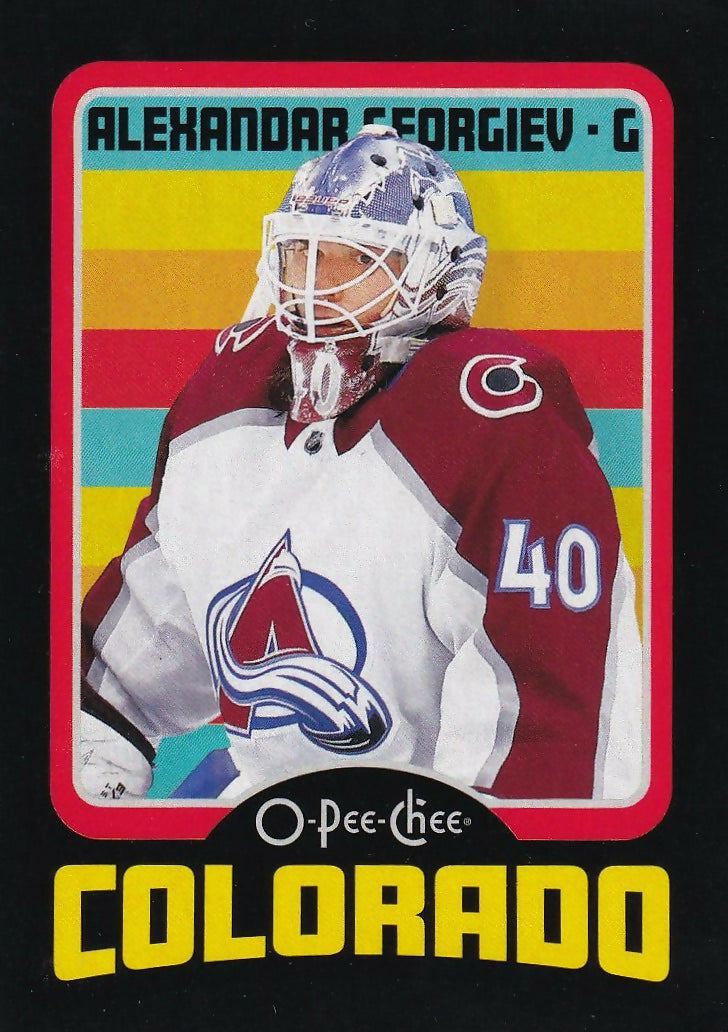 2024-25 Upper Deck O-Pee-Chee - Base - Retro - Black :100 #573 Alexandar Georgiev - Colorado Avalanche - A