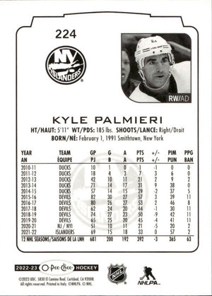 2022-23 Upper Deck O-Pee-Chee Hockey - Base #224 Kyle Palmieri - New York Islanders - B