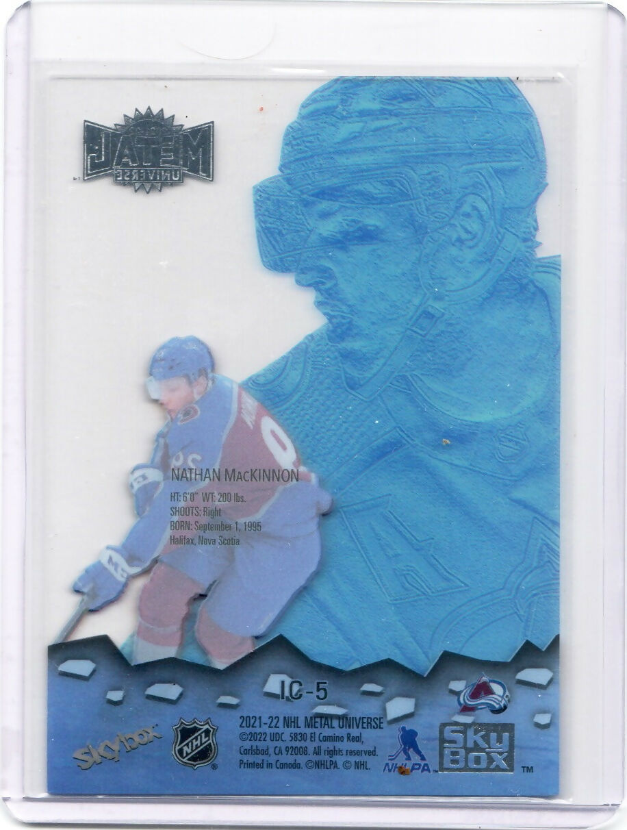 2021-22 Upper Deck Skybox Metal Universe - Ice Carvings #IC-5 Nathan MacKinnon - Colorado Avalanche - B