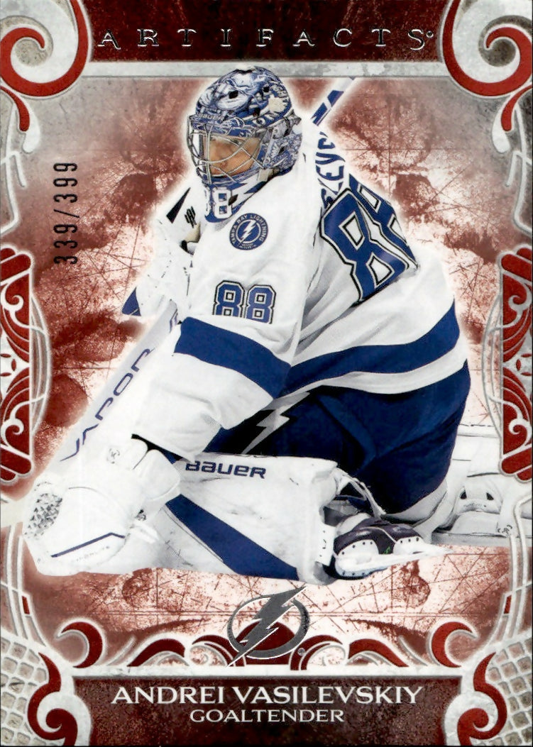 2024-25 Upper Deck Artifacts Hockey - Base - Red :399 #119 Andrei Vasilevskiy - Tampa Bay Lightning - A