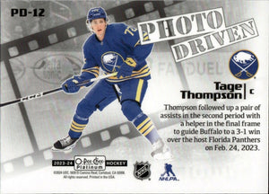 2023-24 Upper Deck O-Pee Chee Platinum Hockey - Photo Driven #PD-12 Tage Thompson - Buffalo Sabres - B