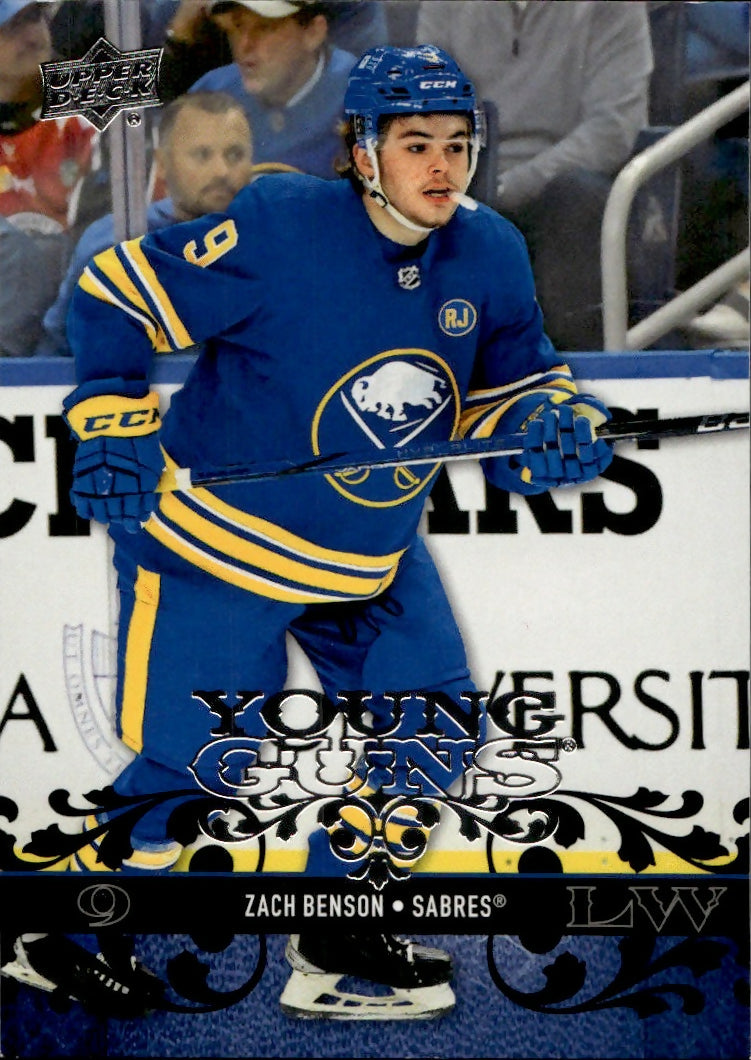 2023-24 Upper Deck Extended Series Hockey - 2008-09 Upper Deck Retro - Young Guns #T-29 Zach Benson - Buffalo Sabres - A