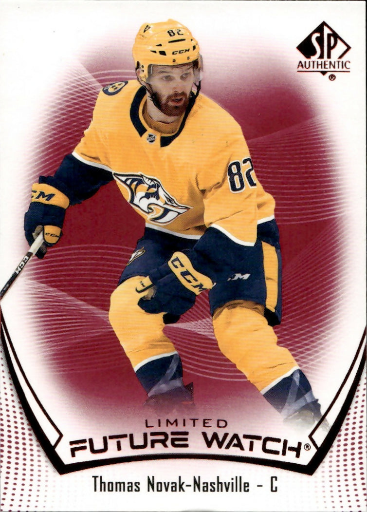 2021-22 Upper Deck SP Authentic Hockey - Base - Future Watch - Limited Red #191 Thomas Novak - Nashville Predators - A