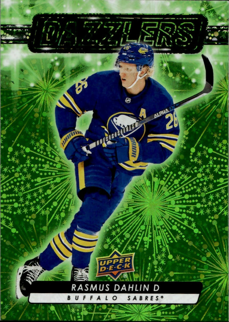 2023-24 Upper Deck Series 2 Hockey - Dazzlers - Green #DZ-91 Rasmus Dahlin - Buffalo Sabres - A
