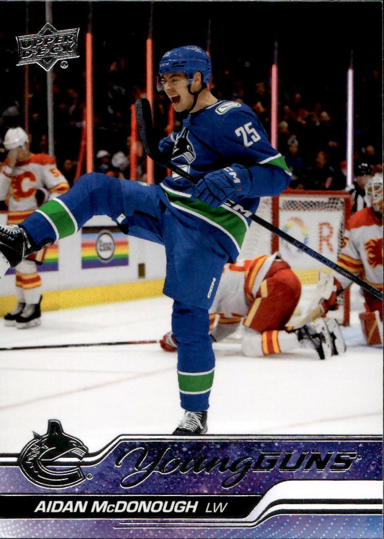 2023-24 Upper Deck Series 1 Hockey - Base - Young Guns #232 Aiden McDonough - Vancouver Canucks - A