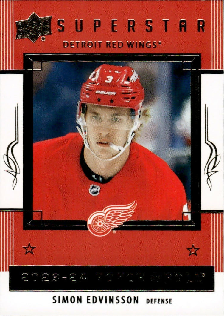 2023-24 Upper Deck Series 2 Hockey - Honor Roll - Superstars #HR41 Simon Edvinsson - Detroit Red Wings