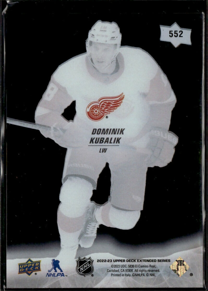 2022-23 Upper Deck Clear Cut UD Exclusives #552 Dominik Kubalik Detroit Red Wings