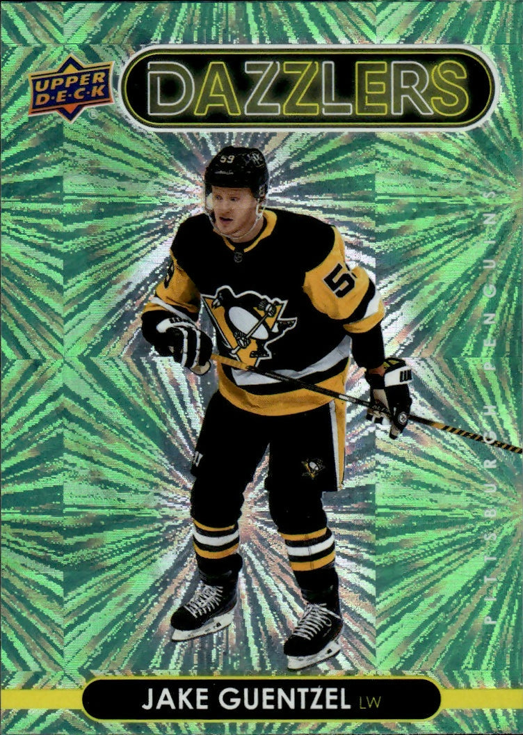 2021-22 Upper Deck Series 1 - Dazzlers - Green #DZ-36 Jake Guentzel - Pittsburgh Penguins - A